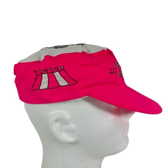 Vintage CIRCUS CIRCUS Hotel Casino LAS VEGAS Painters Cap Pink White Snapback - Picture 5 of 10